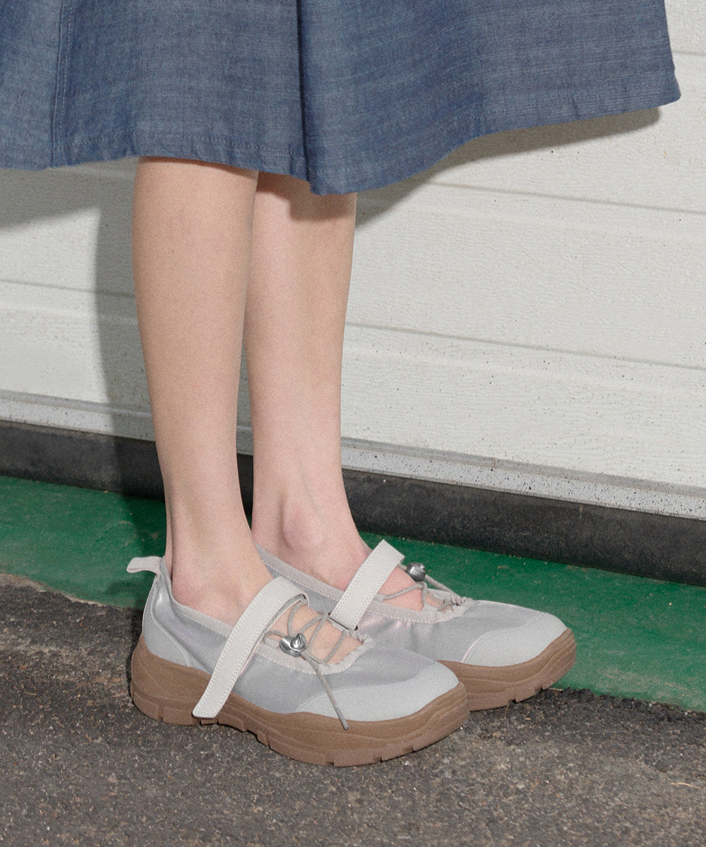 FLATFORM STRING MARYJANE - GREY UK3.5(230)