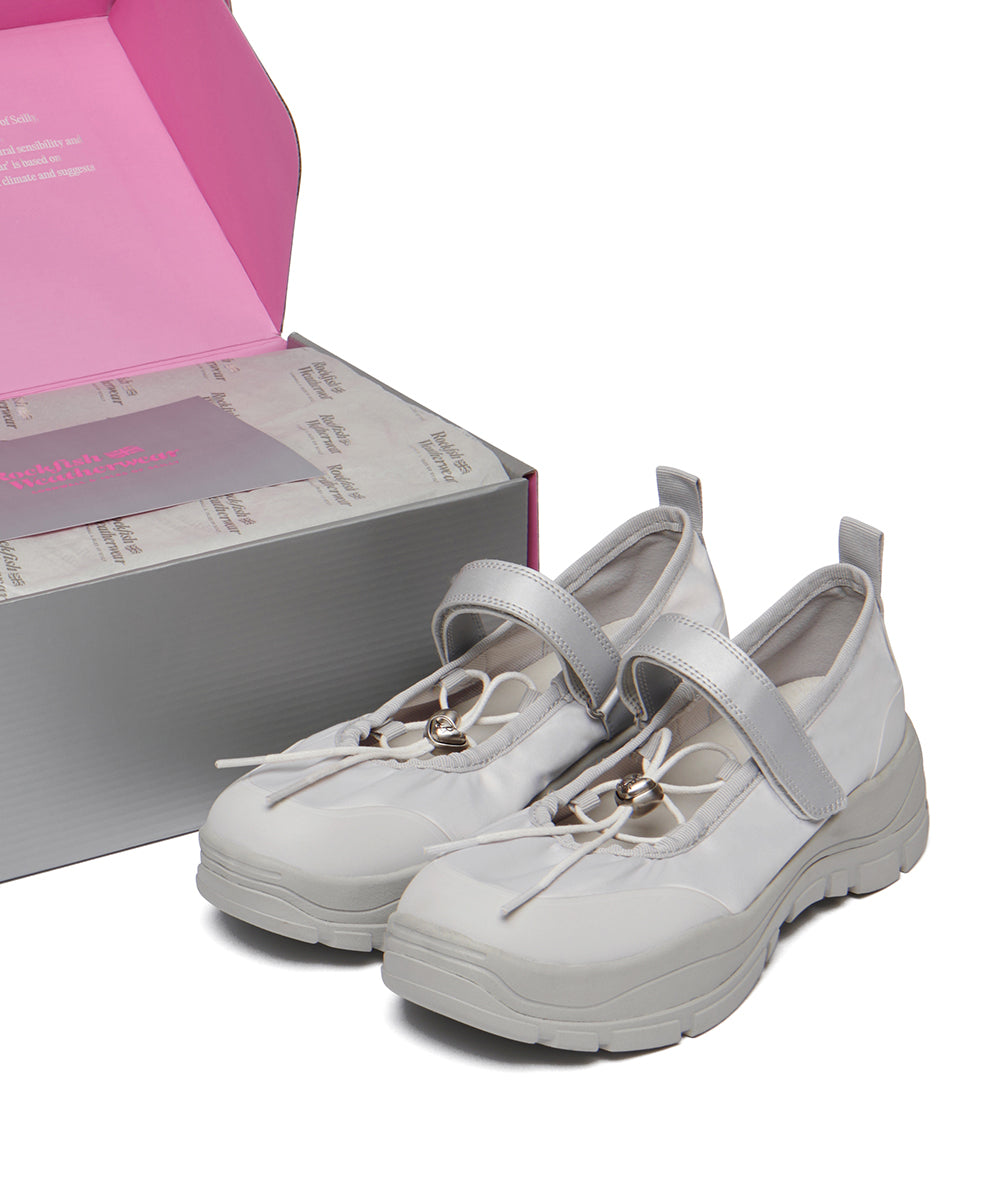 FLATFORM STRING MARYJANE - LIGHT GREY UK3.5(230)