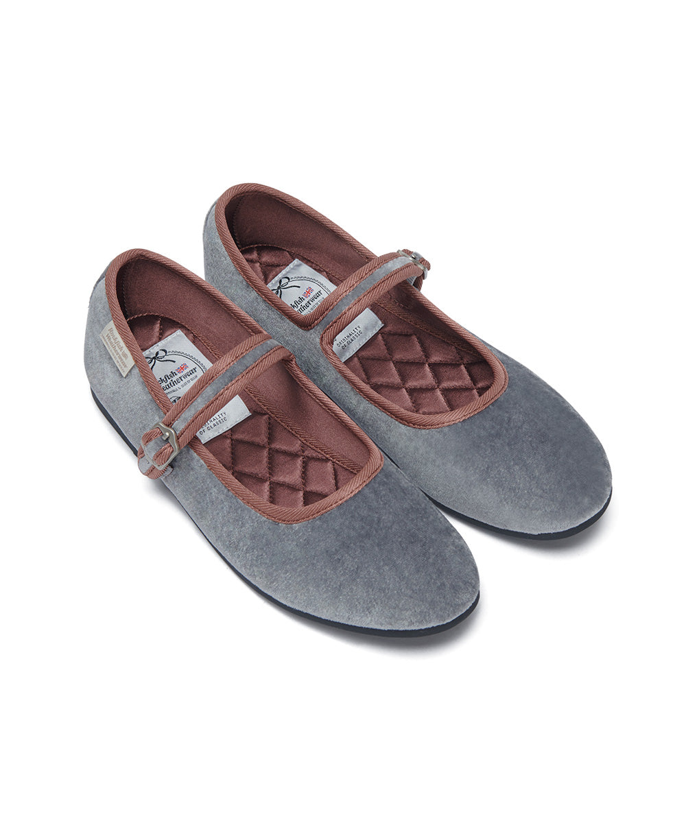 NEW BELLA QUILTED MARYJANE - COMBI GREY UK3.5(230)