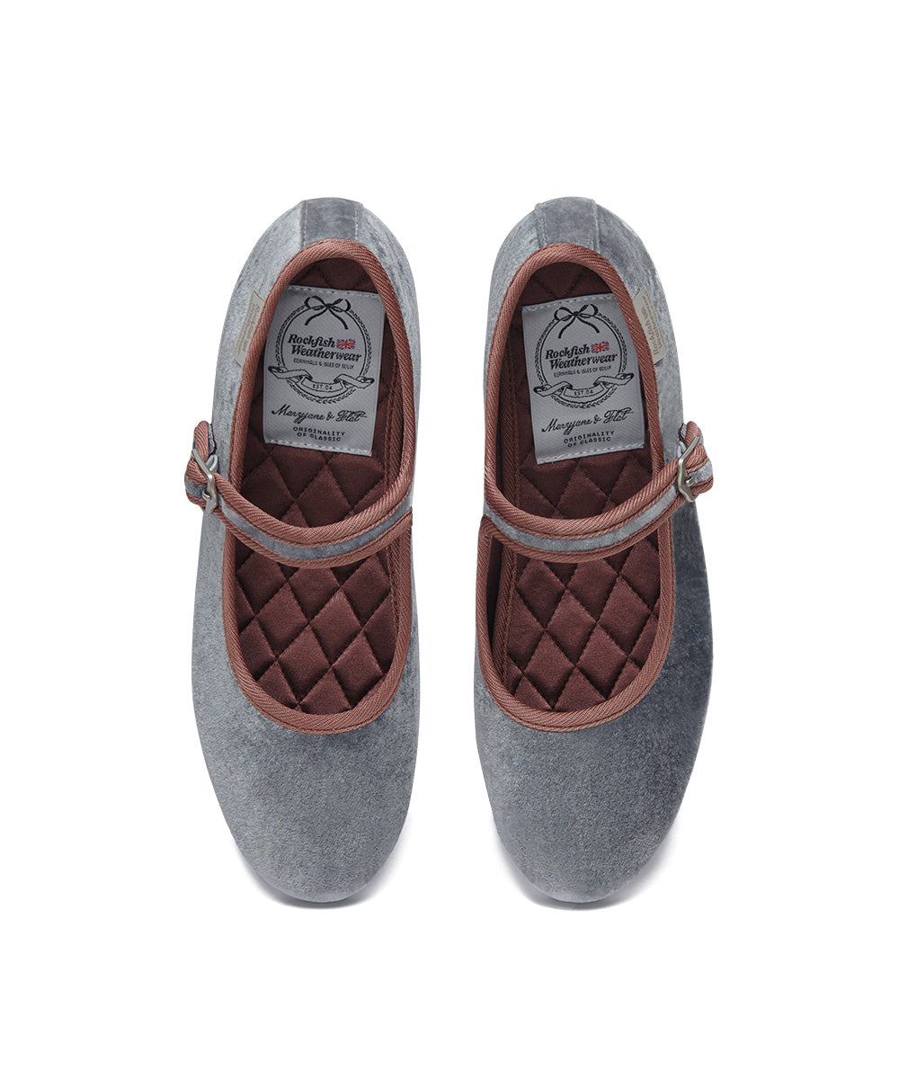 NEW BELLA QUILTED MARYJANE - COMBI GREY UK3.5(230)