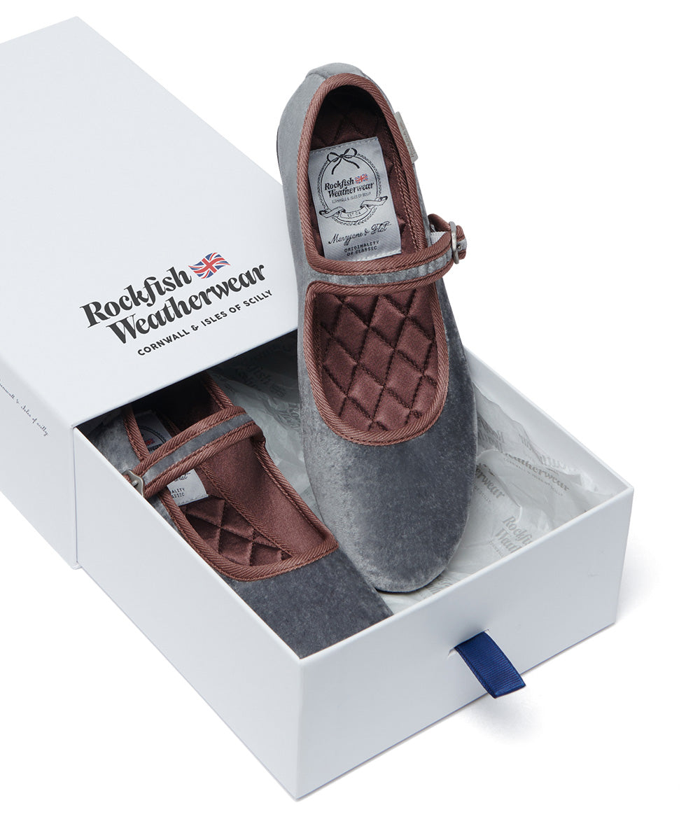 NEW BELLA QUILTED MARYJANE - COMBI GREY UK3.5(230)