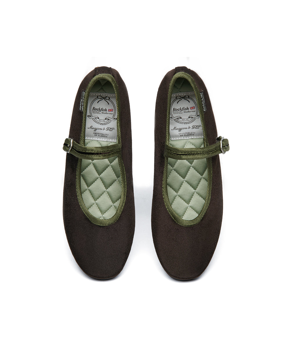 NEW BELLA QUILTED MARYJANE - DARK BROWN UK3.5(230)