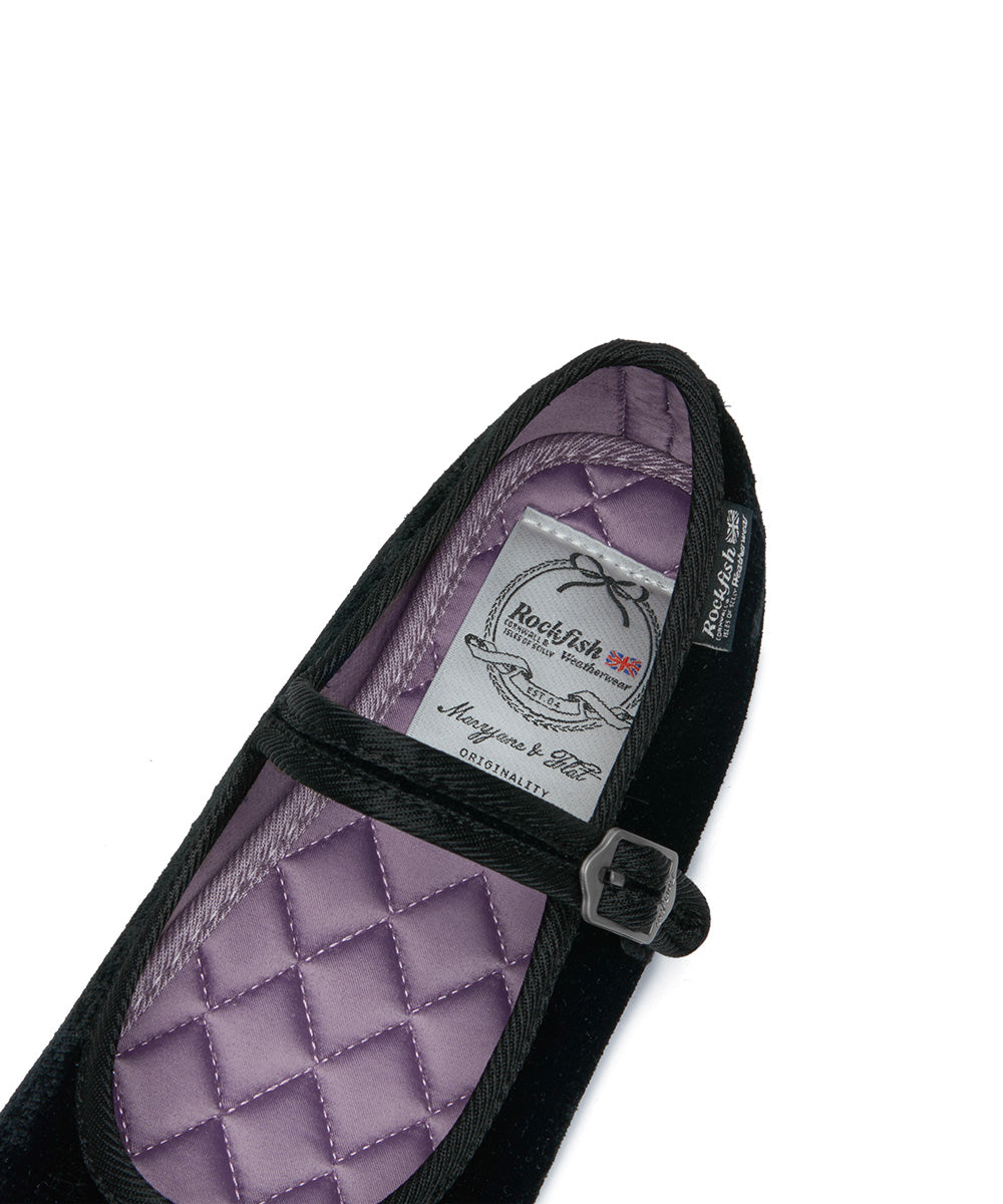NEW BELLA QUILTED MARYJANE - GLITTER BLACK UK3.5(230)