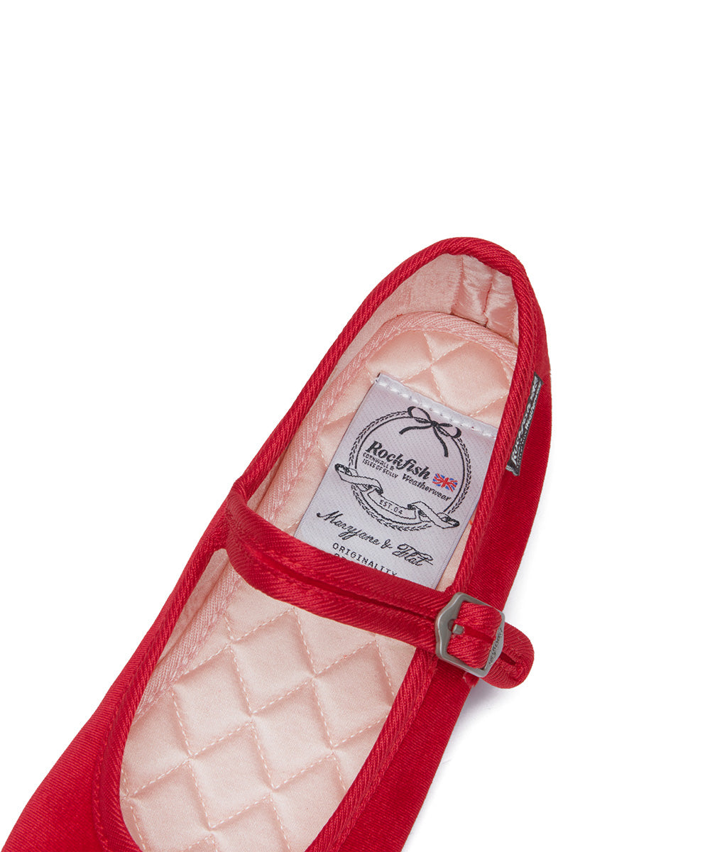 NEW BELLA QUILTED MARYJANE - RED UK3.5(230)