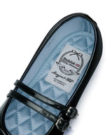 SQUARE TOE TWO STRAP MARYJANES(ENAMEL) - BLACK