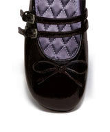 SQUARE TOE TWO STRAP MARYJANES(ENAMEL) - BROWN