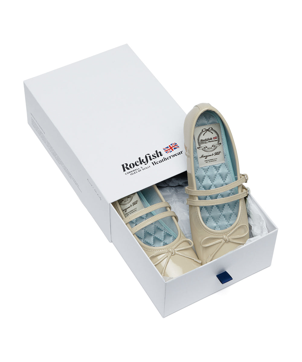 SQUARE TOE TWO STRAP MARYJANES(ENAMEL) - BUTTER UK3.5(230)