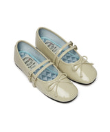 SQUARE TOE TWO STRAP MARYJANES(ENAMEL) - BUTTER