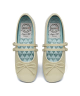 SQUARE TOE TWO STRAP MARYJANES(ENAMEL) - BUTTER