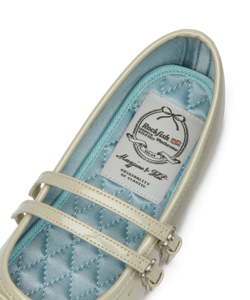 SQUARE TOE TWO STRAP MARYJANES(ENAMEL) - BUTTER UK3.5(230)