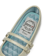SQUARE TOE TWO STRAP MARYJANES(ENAMEL) - BUTTER