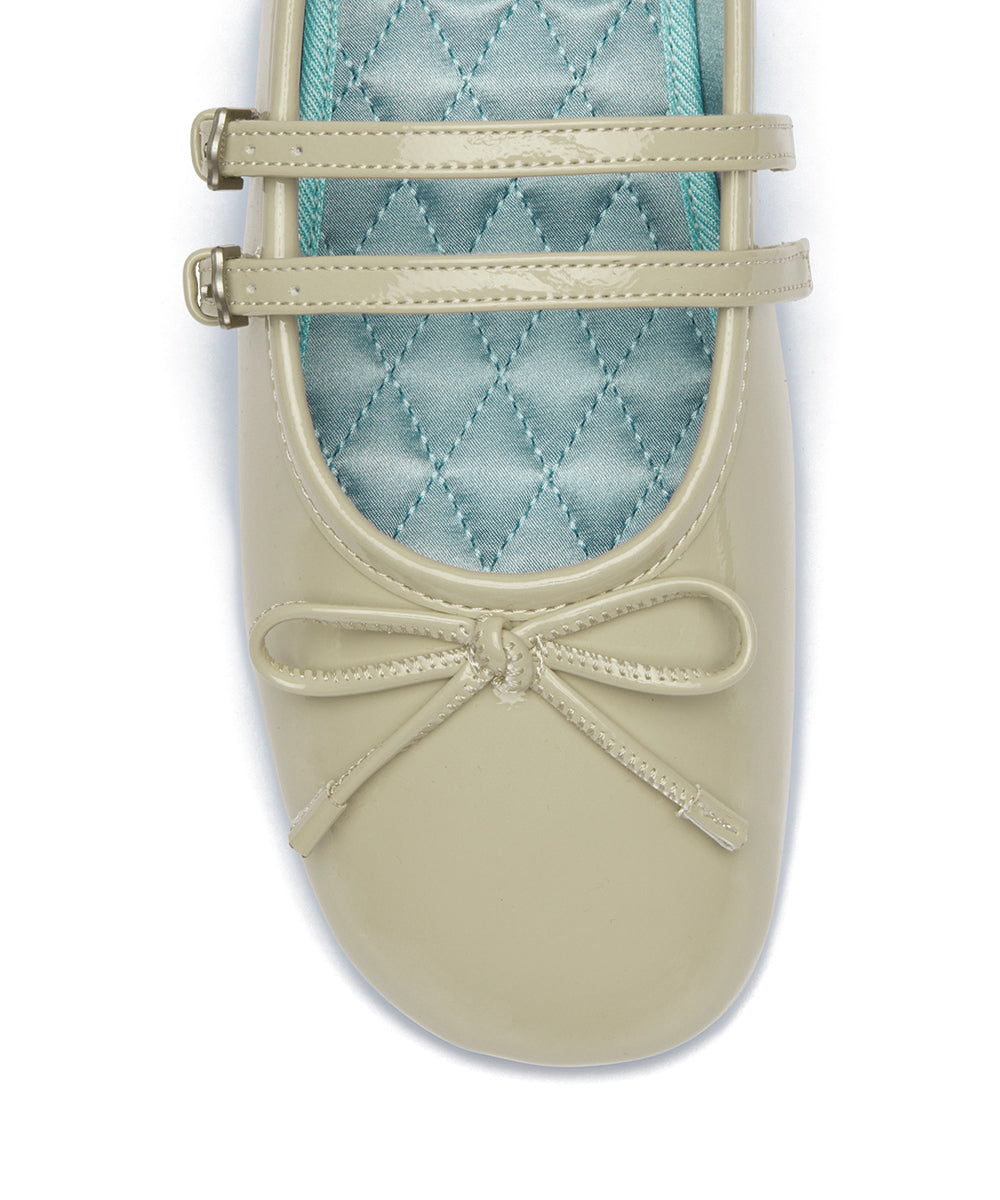 SQUARE TOE TWO STRAP MARYJANES(ENAMEL) - BUTTER UK3.5(230)