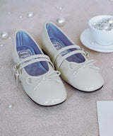 SQUARE TOE TWO STRAP MARYJANES(ENAMEL) - BUTTER