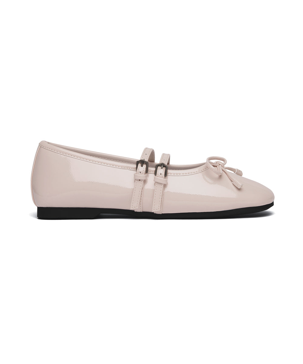 SQUARE TOE TWO STRAP MARYJANES(ENAMEL) - PINK UK3.5(230)