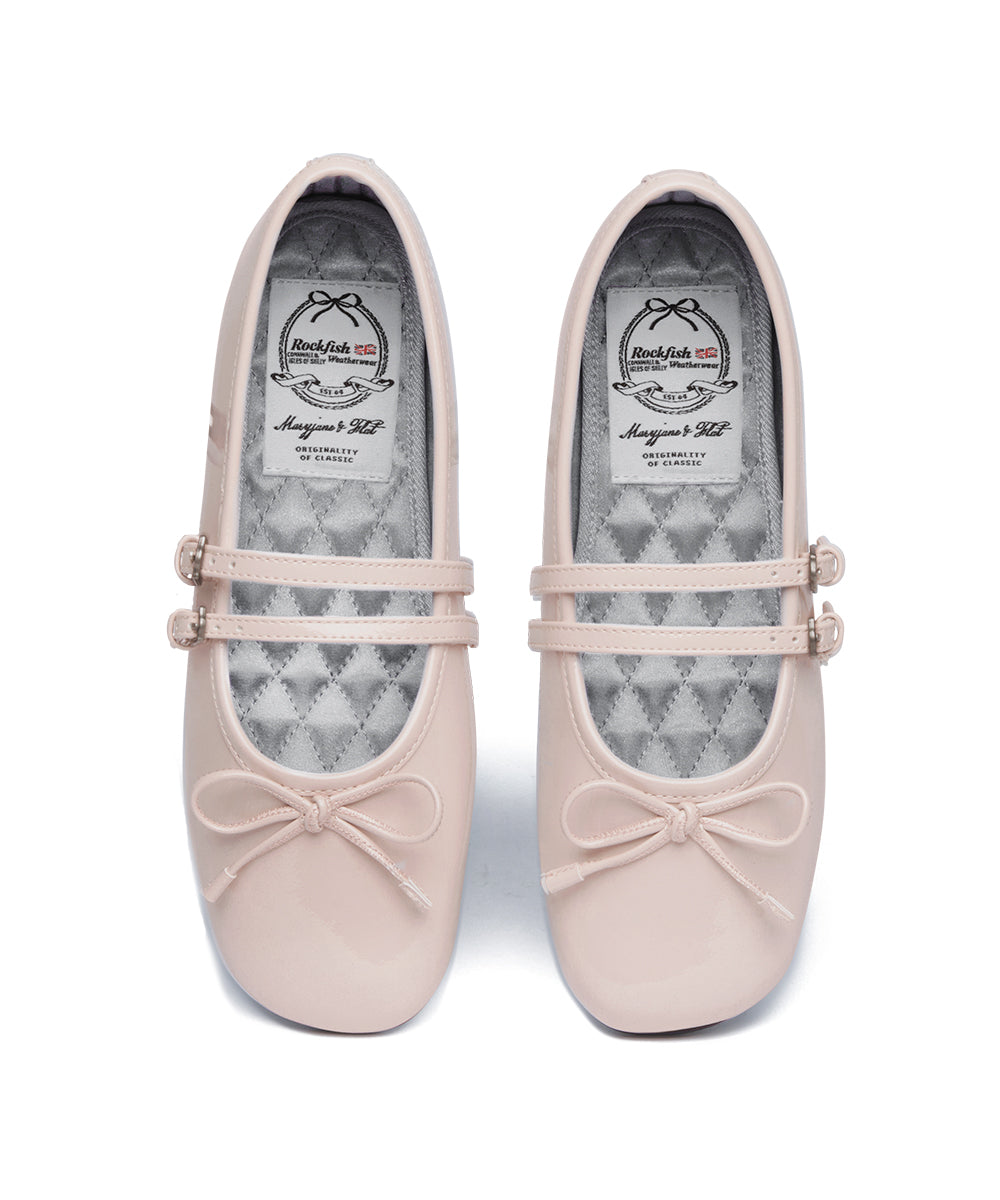 SQUARE TOE TWO STRAP MARYJANES(ENAMEL) - PINK UK3.5(230)