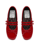 SQUARE TOE TWO STRAP MARYJANES(ENAMEL) - RED