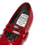 SQUARE TOE TWO STRAP MARYJANES(ENAMEL) - RED