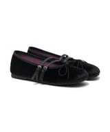 SQUARE TOE TWO STRAP MARYJANE (VELVET) - BLACK