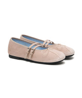 SQUARE TOE TWO STRAP MARYJANE (VELVET) - PINK