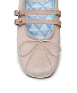 SQUARE TOE TWO STRAP MARYJANE (VELVET) - PINK