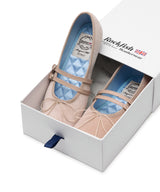 SQUARE TOE TWO STRAP MARYJANE (VELVET) - PINK