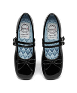 SQUARE TOE TWO STRAP MARYJANE(4CM) - BLACK
