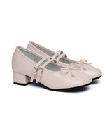 SQUARE TOE TWO STRAP MARYJANE(4CM) - PINK
