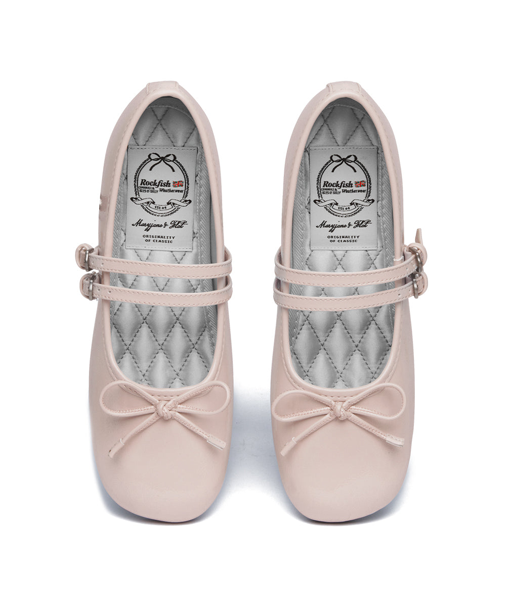 SQUARE TOE TWO STRAP MARYJANE 4CM - PINK UK3.5(230)
