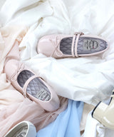 SQUARE TOE TWO STRAP MARYJANE(4CM) - PINK
