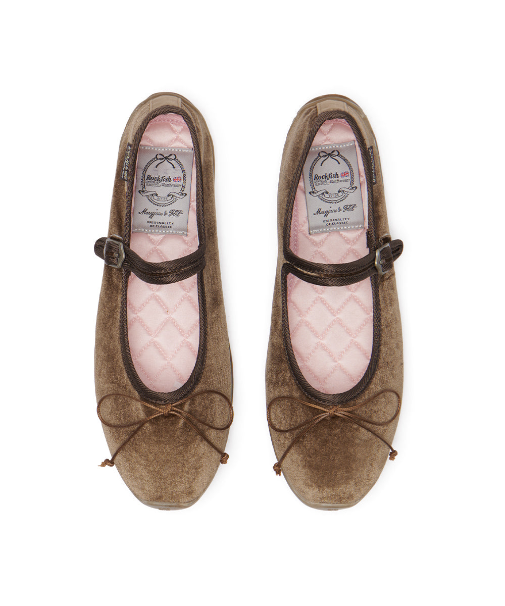 BELLA MARYJANES(PEBBLE SOLE) - BROWN UK3.5(230)