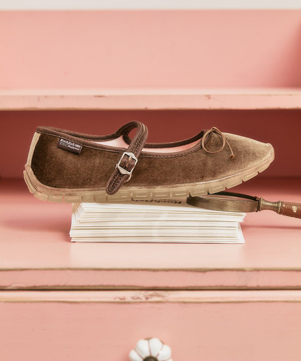 BELLA MARYJANES(PEBBLE SOLE) - BROWN UK3.5(230)