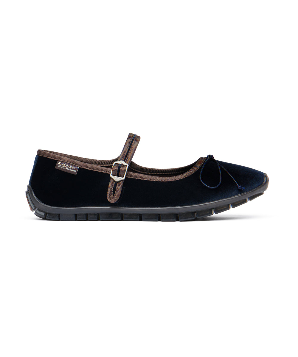 BELLA MARYJANES(PEBBLE SOLE) - NAVY UK3.5(230)