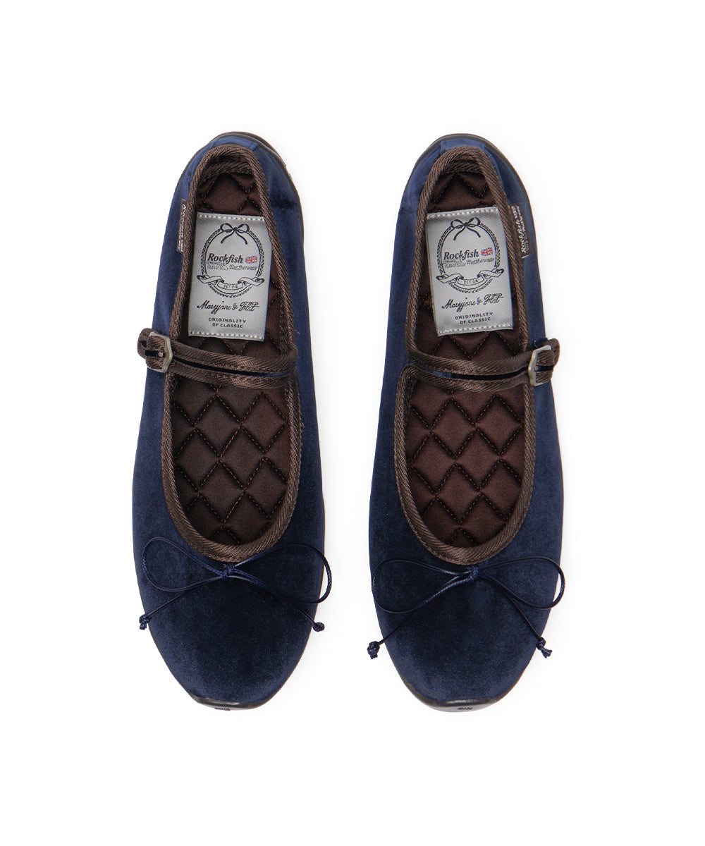 BELLA MARYJANES(PEBBLE SOLE) - NAVY UK3.5(230)