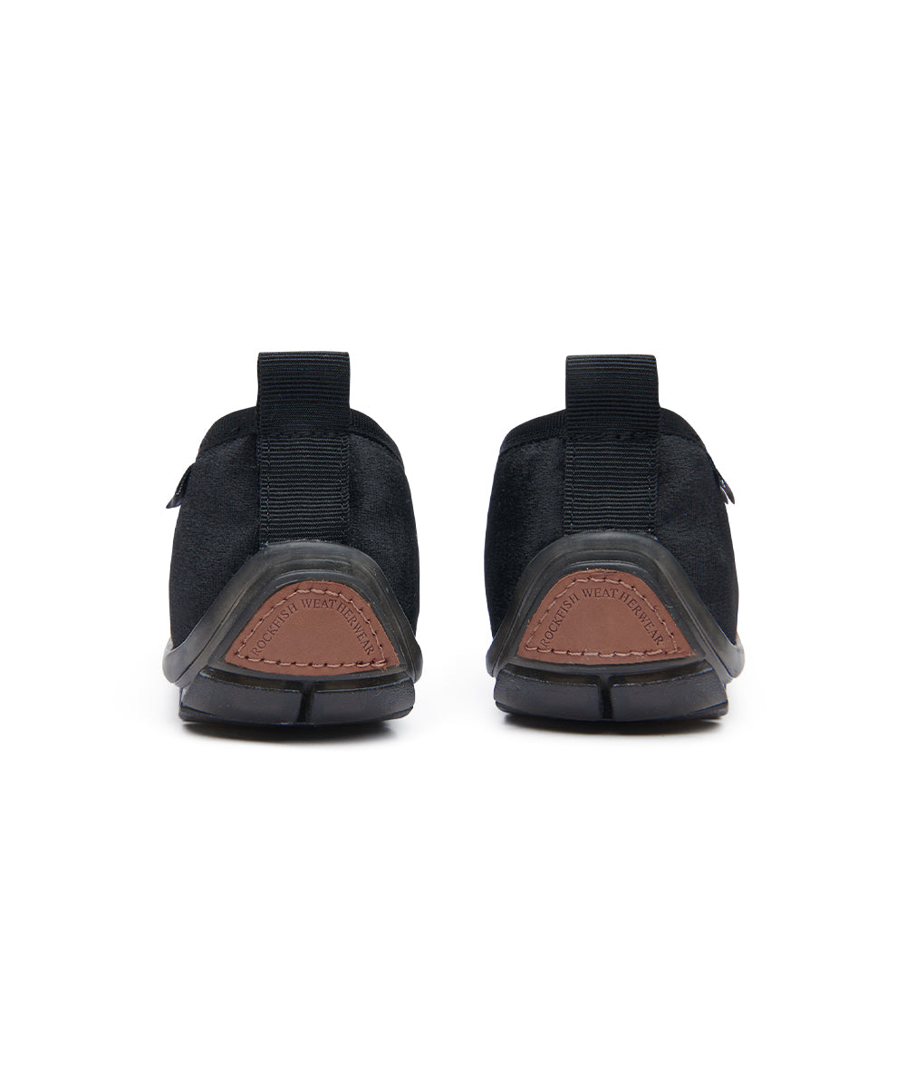 BELLA CROSS BANDING FLATS(PEBBLE SOLE) - BLACK UK3.5(230)
