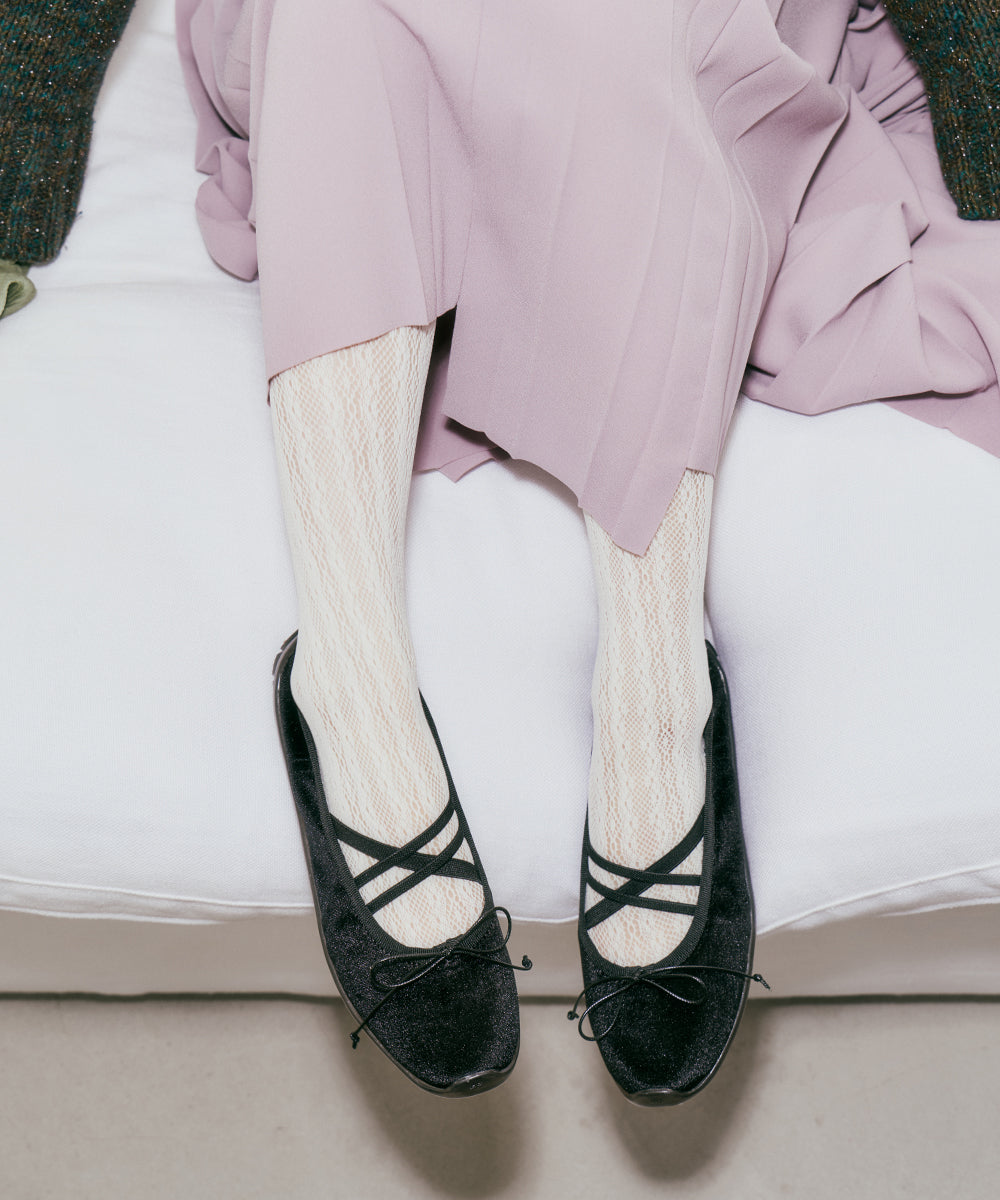 BELLA CROSS BANDING FLATS(PEBBLE SOLE) - BLACK UK3.5(230)