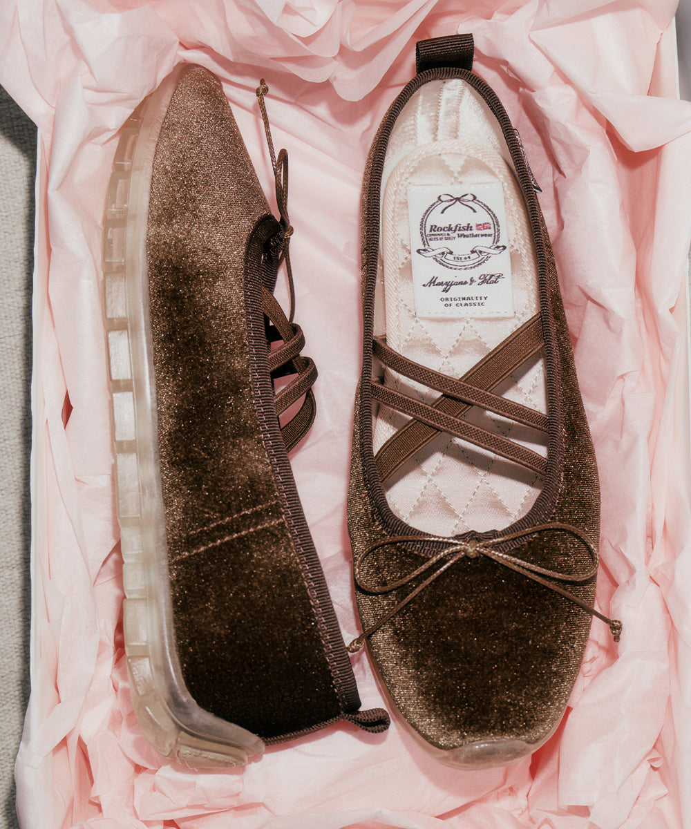 BELLA CROSS BANDING FLATS(PEBBLE SOLE) - BROWN UK3.5(230)