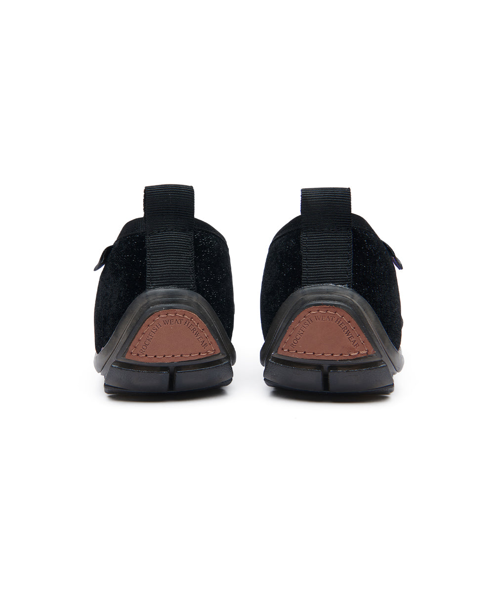 BELLA CROSS BANDING FLATS(PEBBLE SOLE) - GLITTER BLACK UK3.5(230)