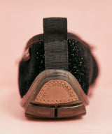 BELLA CROSS BANDING FLATS(PEBBLE SOLE) - GLITTER BLACK