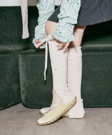 BELLA CROSS BANDING FLATS(PEBBLE SOLE) - CREAM