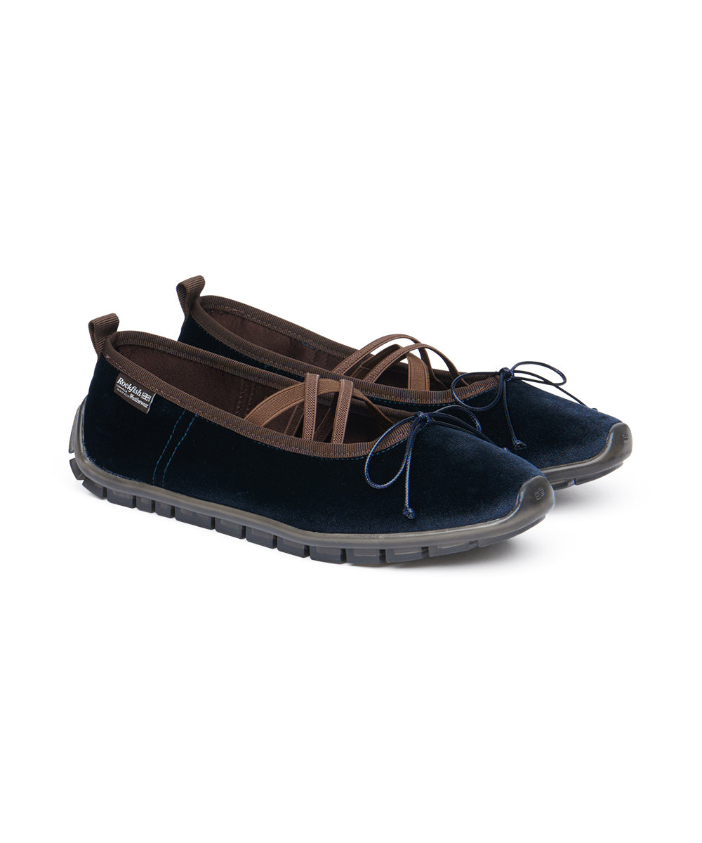 BELLA CROSS BANDING FLATS(PEBBLE SOLE) - NAVY UK3.5(230)