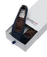 BELLA CROSS BANDING FLATS(PEBBLE SOLE) - NAVY