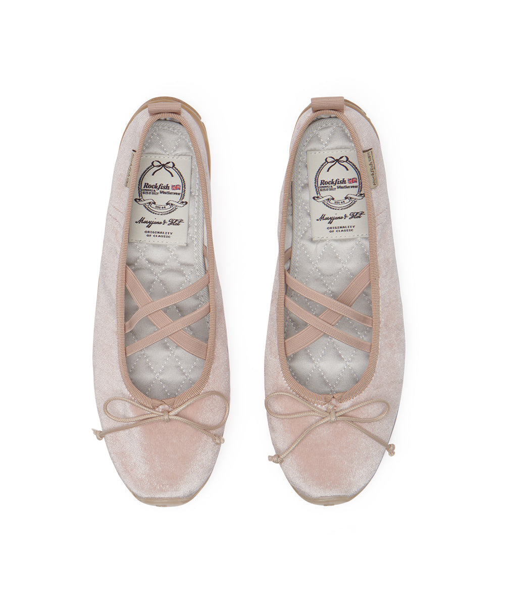 BELLA CROSS BANDING FLATS(PEBBLE SOLE) - PINK UK3.5(230)