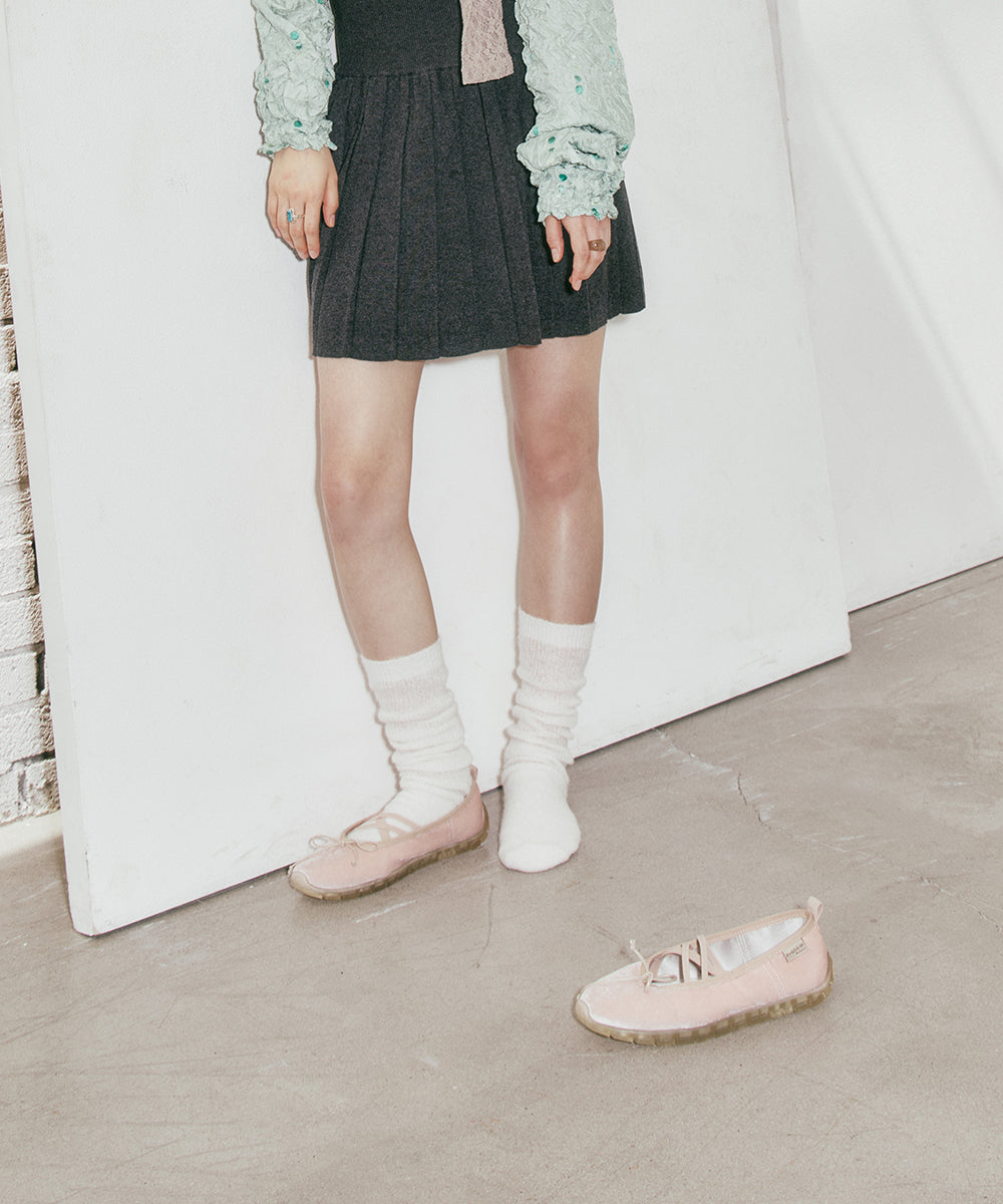 BELLA CROSS BANDING FLATS(PEBBLE SOLE) - PINK UK3.5(230)