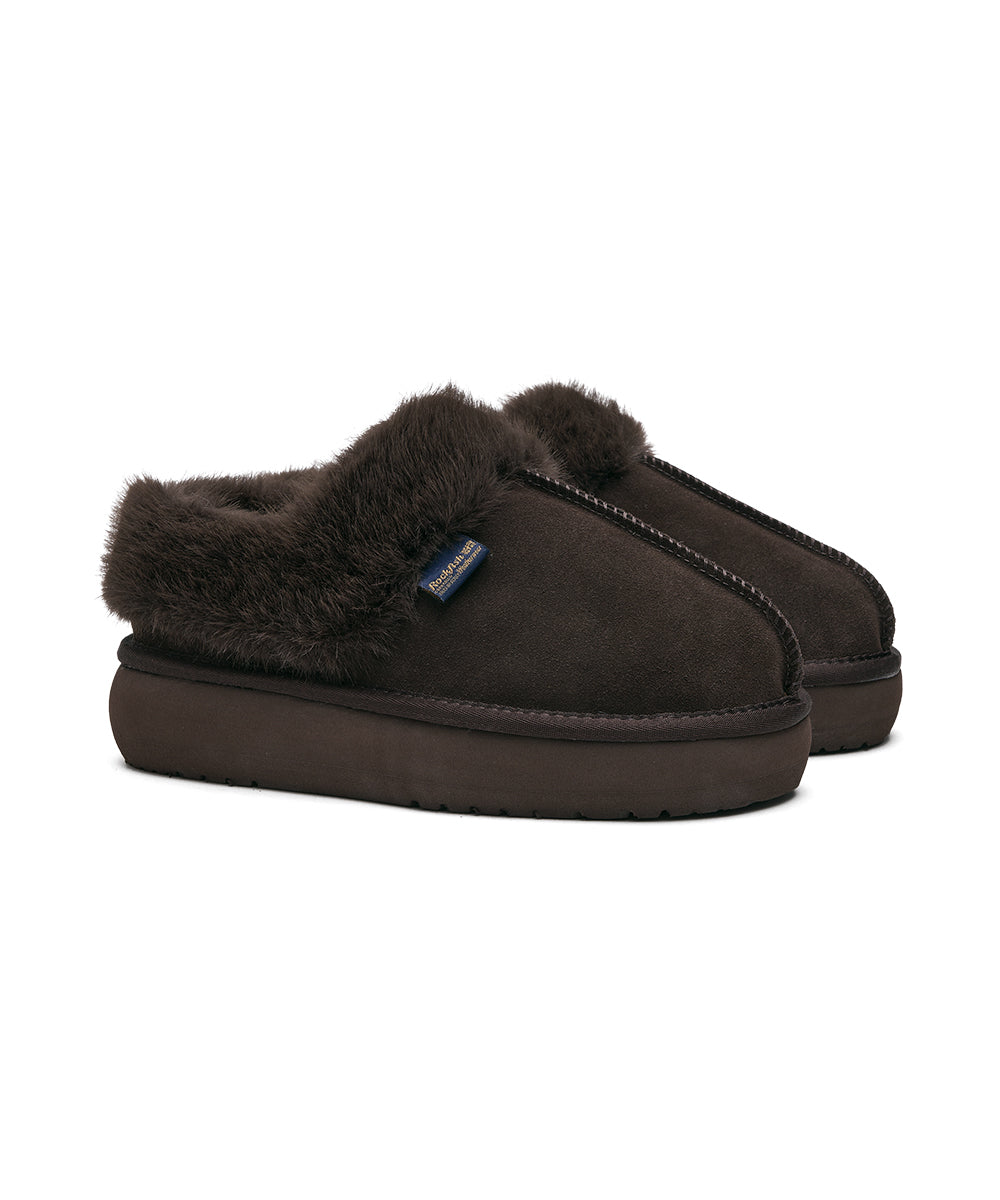 CLOUDY FLATFORM FUR MULES - CHOCO UK3.5(230)