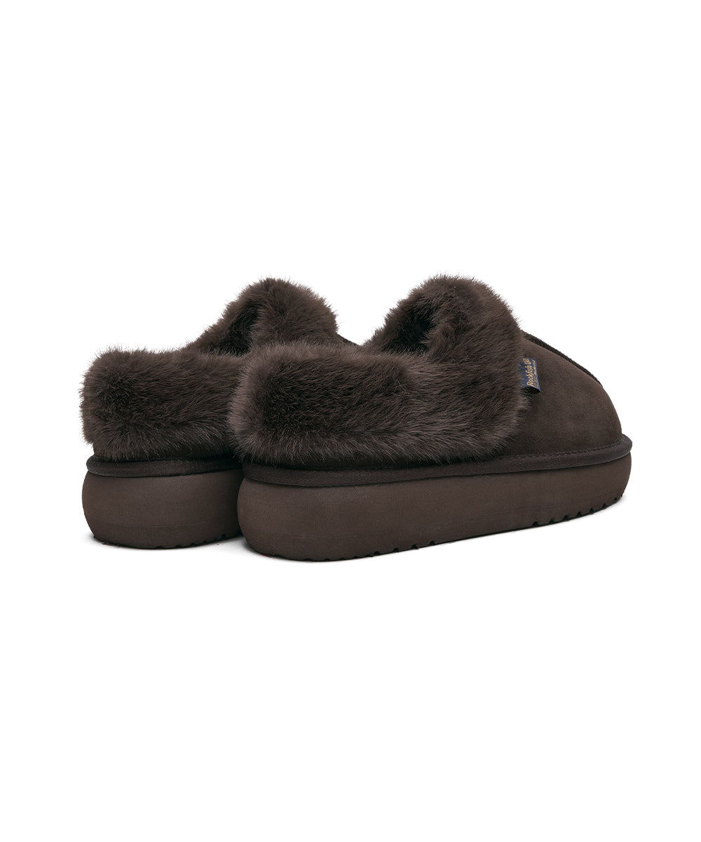 CLOUDY FLATFORM FUR MULES - CHOCO UK3.5(230)