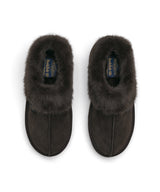 CLOUDY FLATFORM FUR MULES - CHOCO