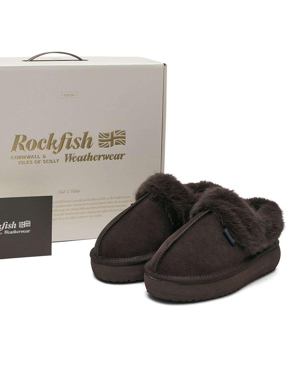 CLOUDY FLATFORM FUR MULES - CHOCO UK3.5(230)