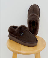 CLOUDY FLATFORM FUR MULES - CHOCO