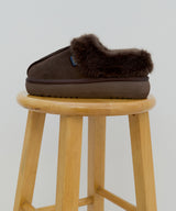CLOUDY FLATFORM FUR MULES - CHOCO