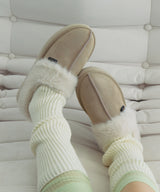 CLOUDY FLATFORM FUR MULES - SAND